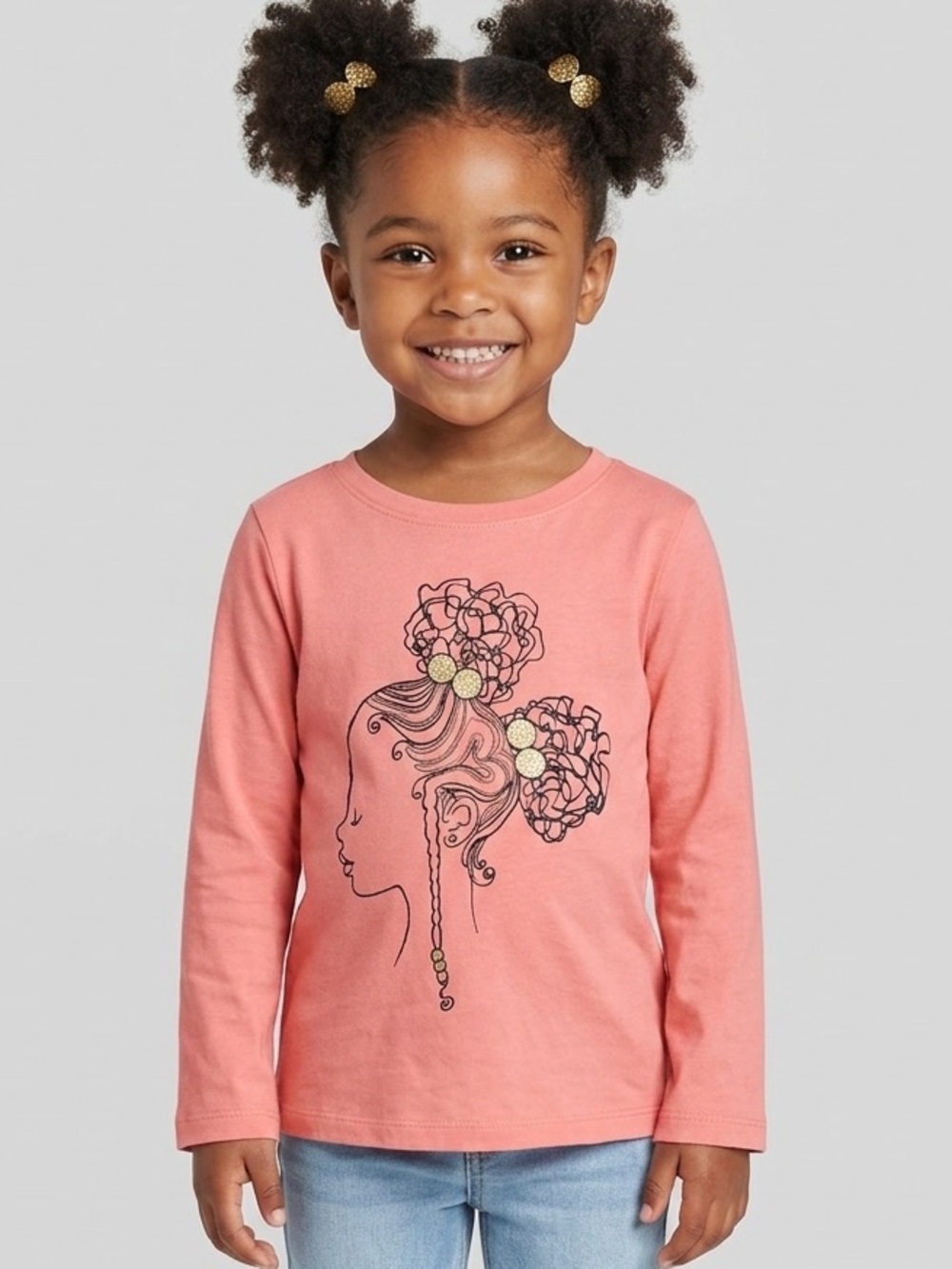 Cat & Jack Graphic Pink Long Sleeve Tee